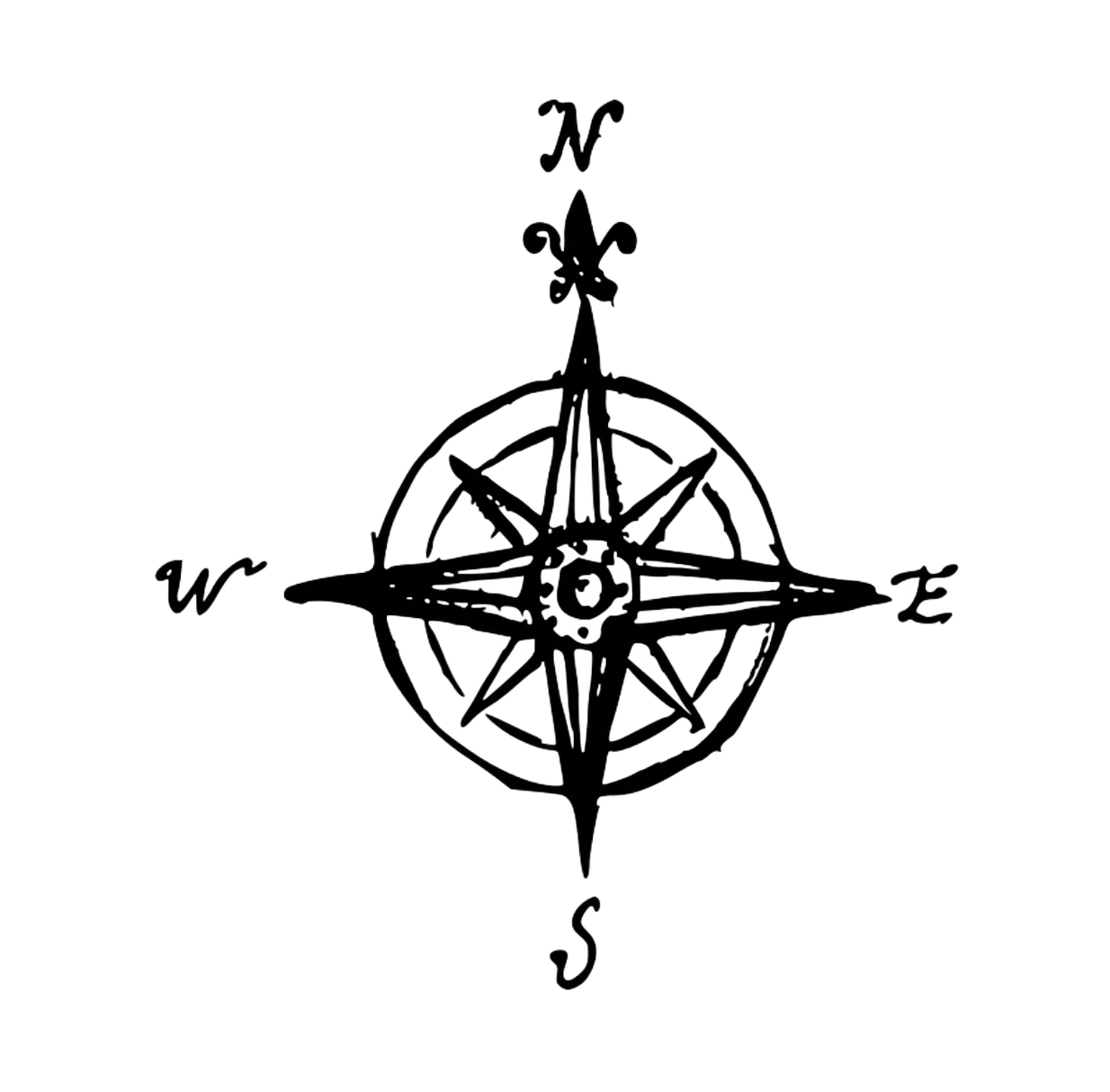 drawing of a compass